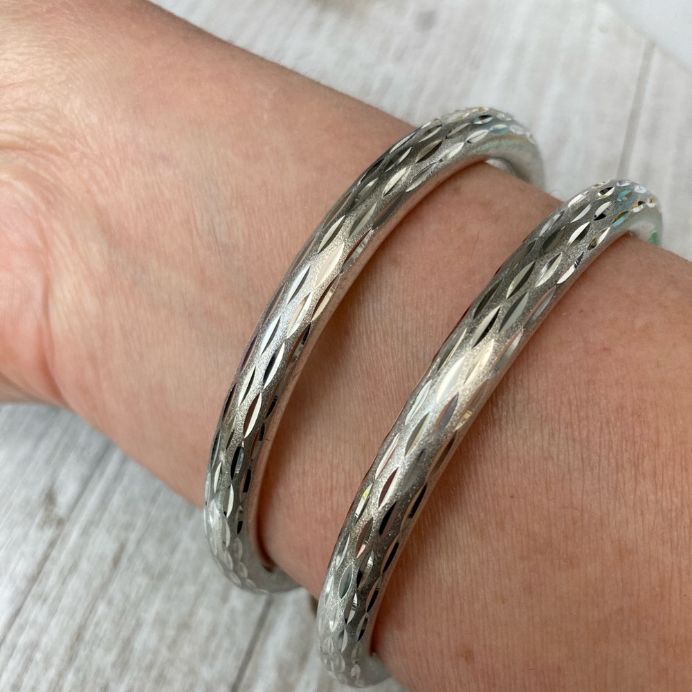 2 Sterling Silver .925 Bangles - image 1